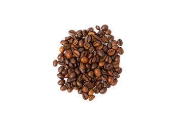 Coffee beans isolated on white background.