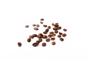 Coffee beans isolated on white background.