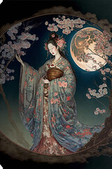 ukiyo-e blossom goddess