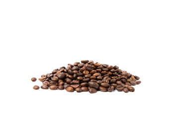 Coffee beans isolated on white background.