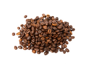 Coffee beans isolated on white background.