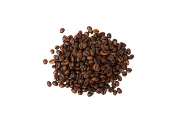 Coffee beans isolated on white background.