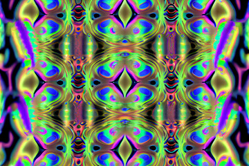 Neon psychedelic Pattern - AI Generated