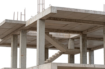 Fototapeta premium Construction of a multi-storey concrete monolithic building