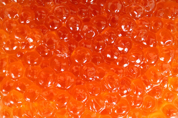 Red caviar close-up on a white background flat lay, delicacy, appetizer, salmon caviar, fish caviar, red caviar background wallpaper