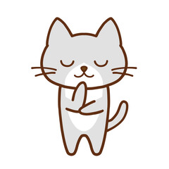 考えるかわいいハチワレグレーの猫