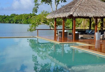 Swimming pool in tropical resort