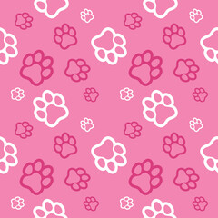 Paw seamless pattern vector doodle abstract animal footprint background for fabric, texture and wallpaper illustration for digital and print materials.