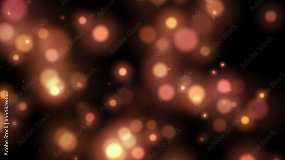 Poster gold and pink abstract bokeh background sparkling lights effect. multicolor light from led lights cl