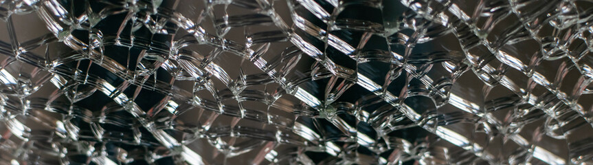 Broken glass in a double-glazed window