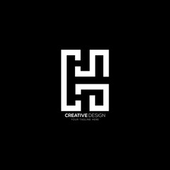 Elegant letter C H line art minimal logo