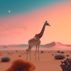 Giraffe in the wild, Generative AI
