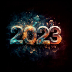 2023 new year colorful abstract design Generative AI