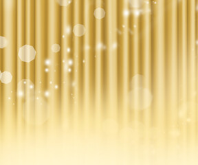 ドレープービロードの高級なゴールドカーテンー光差し込む美しい背景素材
