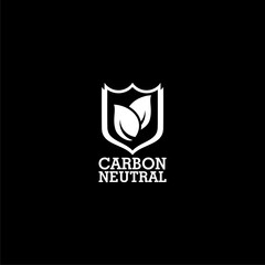 CO2 neutral logo icon isolated on dark background