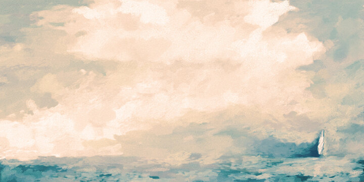 Impressionist Journey Through the Storm Seascape - Digital Painting/Illustration