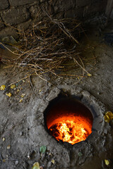 Armenian barbeque in tonir (tandoor) stone oven.