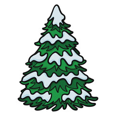 Sapin - Illustration d’un arbre sous la neige 