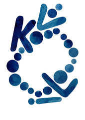 Creative necklace. Watercolor isolated decoration illustration