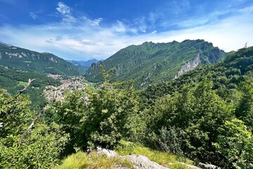 Ballabio village in a mountain valley