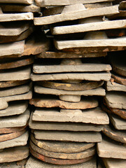 Traditional clay roof tiles for construction