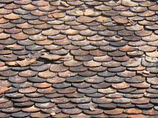 Traditional clay roof tiles for construction
