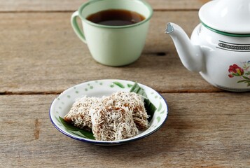 Ongol-ongol, Indonesia Traditional Snack Made from Arrowroot Flour and Brown Sugar