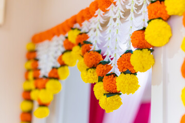 Indian Hindu wedding interiors and decorations