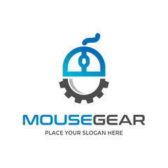 Mouse gear vector logo template