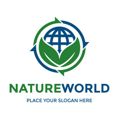 Nature world vector logo template