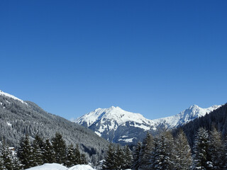 Herrlicher Wintermorgen in Gargellen mit Blick Richtung Silvretta