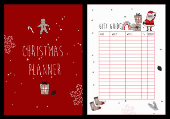 Christmas Planner with lists of ideas