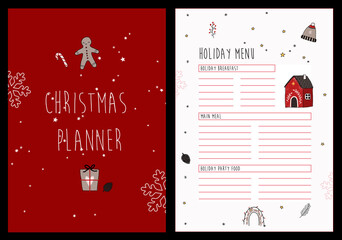 Christmas Planner with lists of ideas