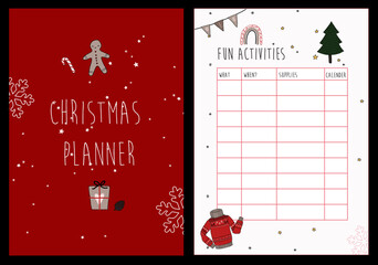 Christmas Planner with lists of ideas