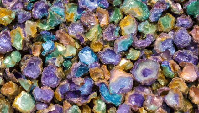 Background of colorful geode stones created with Generative AI technology