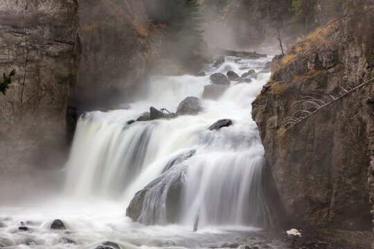 Firehole Falls along the Firehole River in Yellowstone National Park; Wyoming, United States of America