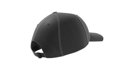 baseball black hat, 3d rendering of hat on white background, PNG transparent backgroun