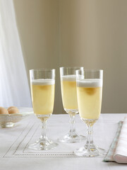 Celebration with champagne sorbet cocktail.