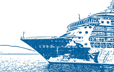 Cruise liner big ship with transparent background