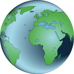 Illustration of green earth globe