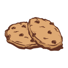 Cookies - Illustration de biscuits aux pépites de chocolat 