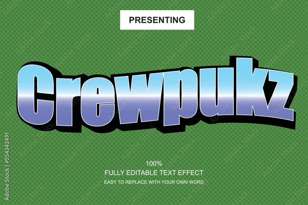 Poster special font editable adobe illustrator text effect. 100% editable text with an effect good for titl
