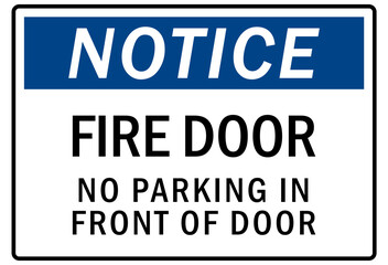 Parking-no parking sign fire door no parking in front of door