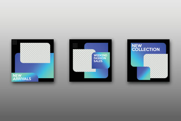 Colorful social media post template,  Minimalistic geometric concept. An alternate design is available for your need, suitable for your promotion.