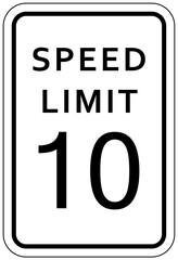 Speed limit road sign