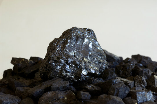 Chunks of coal. Coal is one of the most dirty fossil fuels and burning it is leading to global climate change; Studio