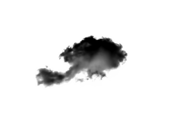 Black smoke isolated on  transparent png