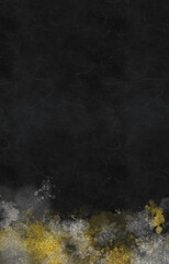 Obraz premium 背景素材 和紙と金銀の絵具 黒