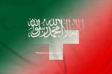 Saudi Arabia and Switzerland national flag international contract CHE SAU