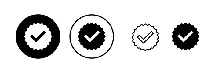 Approved icon vector illustration. Certified Medal Icon. check mark
